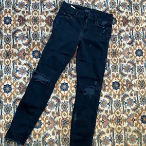 mother raw hem black jeans size 25